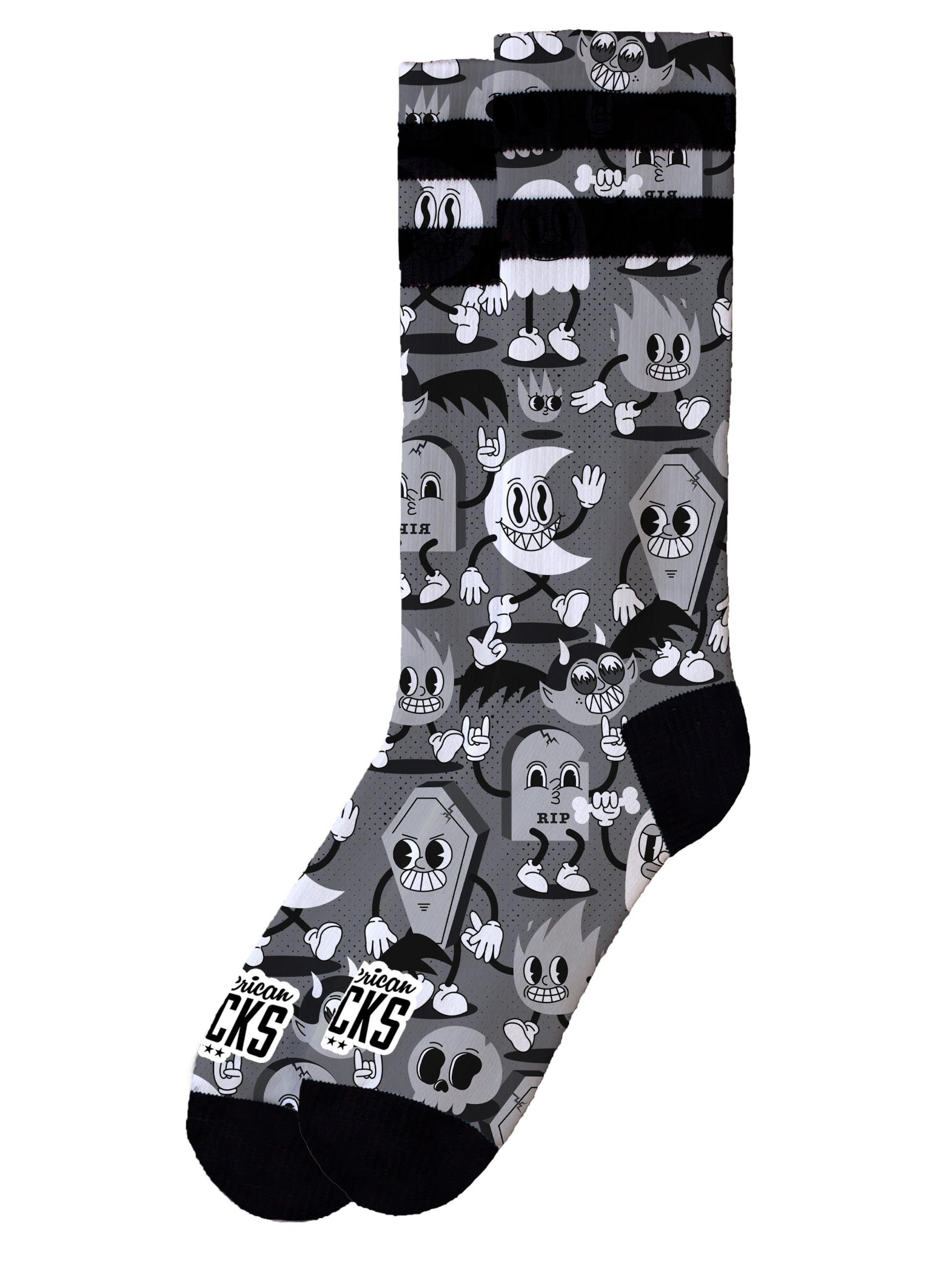 American Socks Socken 'Night Gathering'‌‌‌ in Grau: Vorderseite