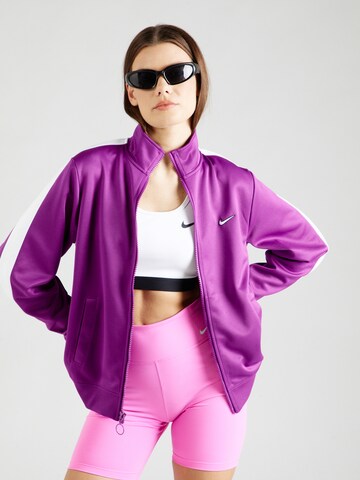 Nike Sportswear - Casaco em moletão em roxo: frente