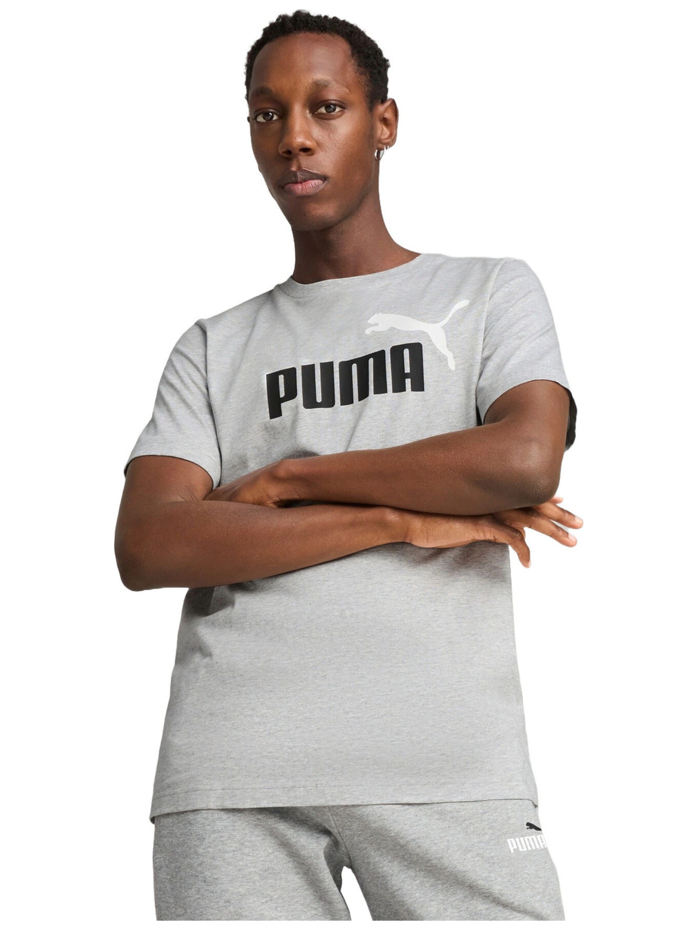 PUMA Shirt 'Puma Ess 2 Color No. 1 Logo Tee' in M in de kleur Antraciet, Productweergave