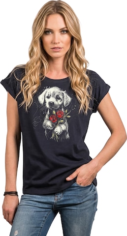 MAKAYA Shirt 'Labrador Rose' in Blue: front