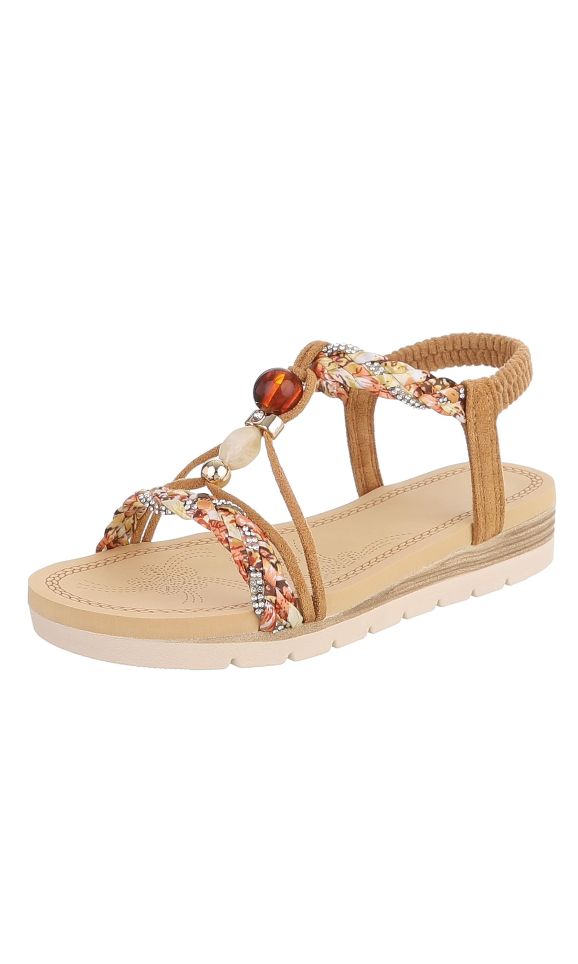 Ital-Design Strap Sandals in Beige: front