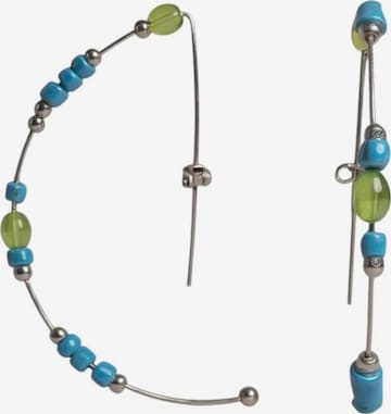 Orecchini 'Hoop earrings in 925 sterling silver with green crystal tones - Unique Silver' di Plata Única in argento: frontale