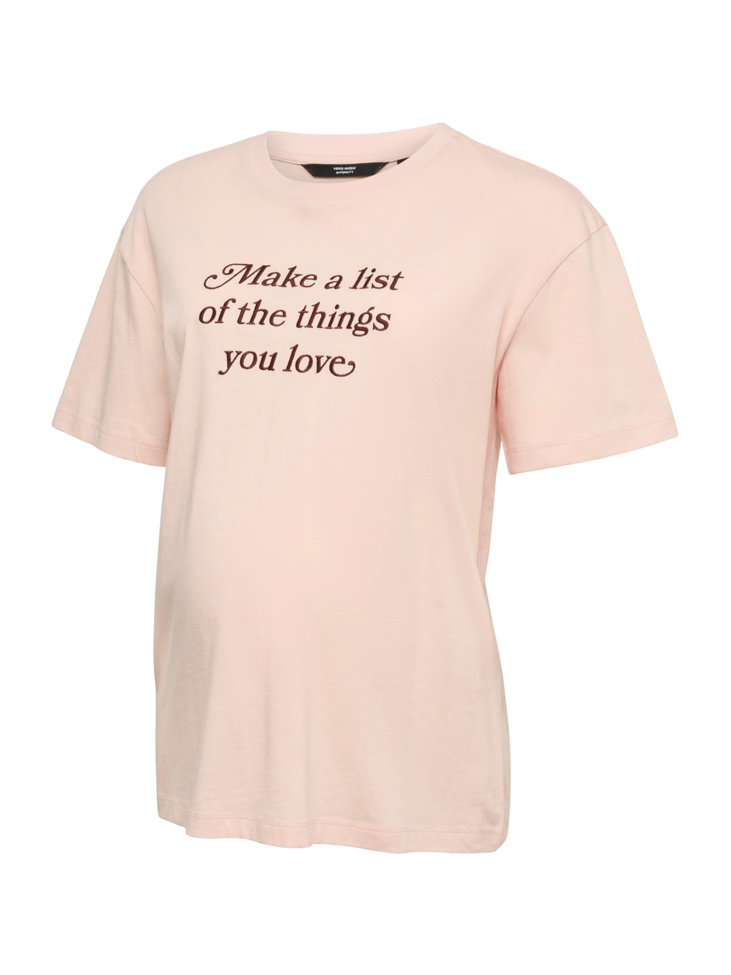 Vero Moda Maternity T-shirt 'VMMJOAN MIA' en rose / bourgogne, Vue avec produit