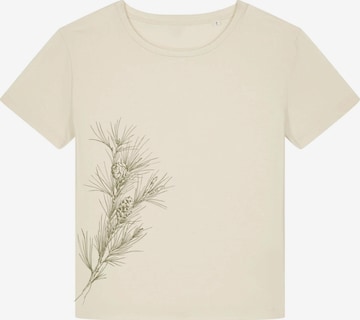 Life-TreeŠiroka majica 'Pine Branch' - bijela boja: prednji dio