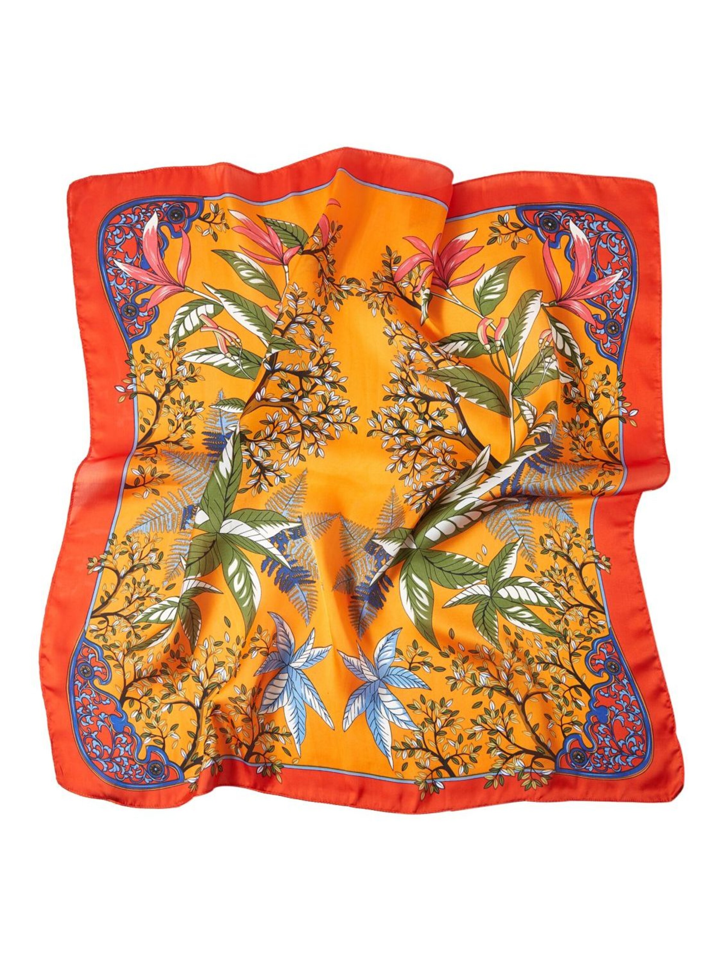 alberto cabale Sjaal 'Petit carré de Soie Island Cléo' in Oranje: voorkant