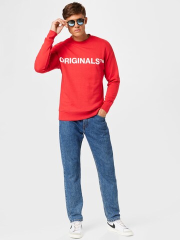 JACK & JONES Sweatshirt 'CLEAN' in Rot