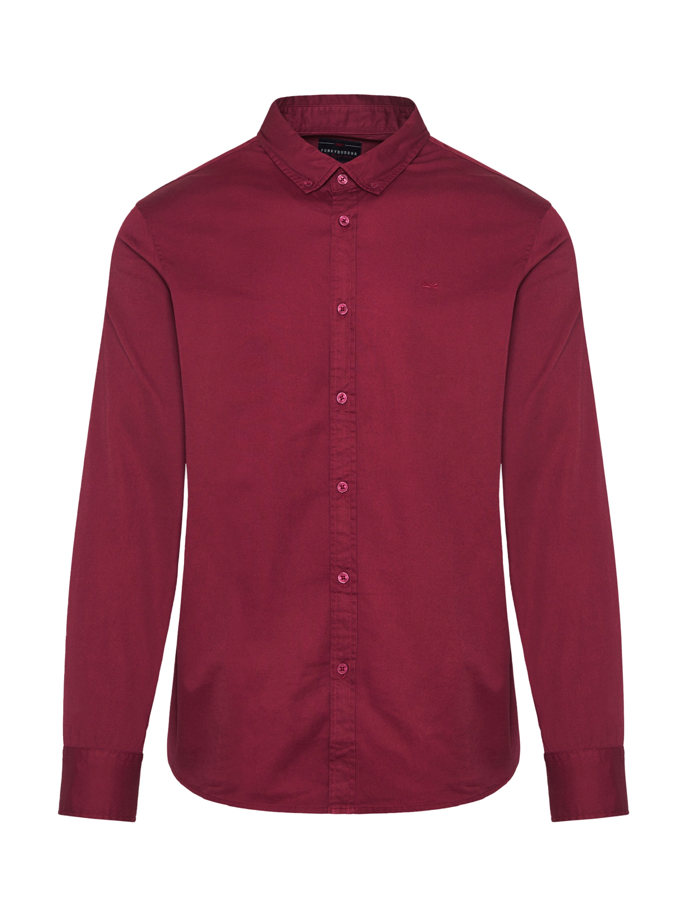 Funky Buddha Rovný strih Košeľa - Červená: predná strana