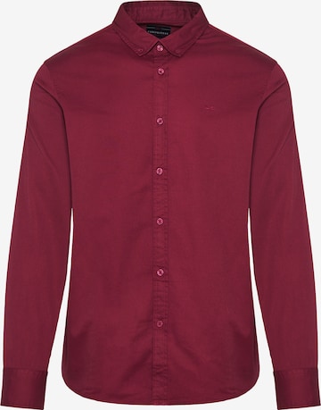 Coupe regular Chemise Funky Buddha en rouge : devant
