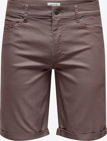 Regular Pantalon 'PLY' Only & Sons en violet : devant