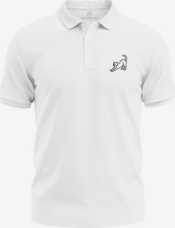 Neverless Shirt 'Cat Polygon' in Weiß: Vorderseite