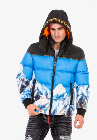 CIPO & BAXX Winter Jacket in Blue: front