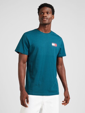 T-Shirt 'ESSENTIAL' Tommy Jeans en vert : devant