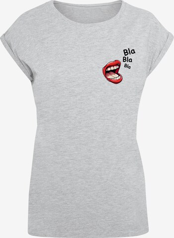 Merchcode Shirt 'Bla Bla Bla Comic' in Grey: front