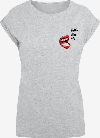 Merchcode Shirt 'Bla Bla Bla Comic' in Grijs: voorkant