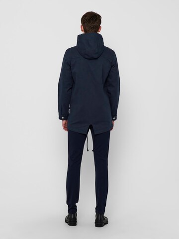 Parka mi-saison 'Alex' Only & Sons en bleu