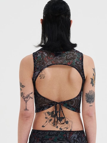 Ed Hardy Blouse 'Dragon Repeat' in Zwart