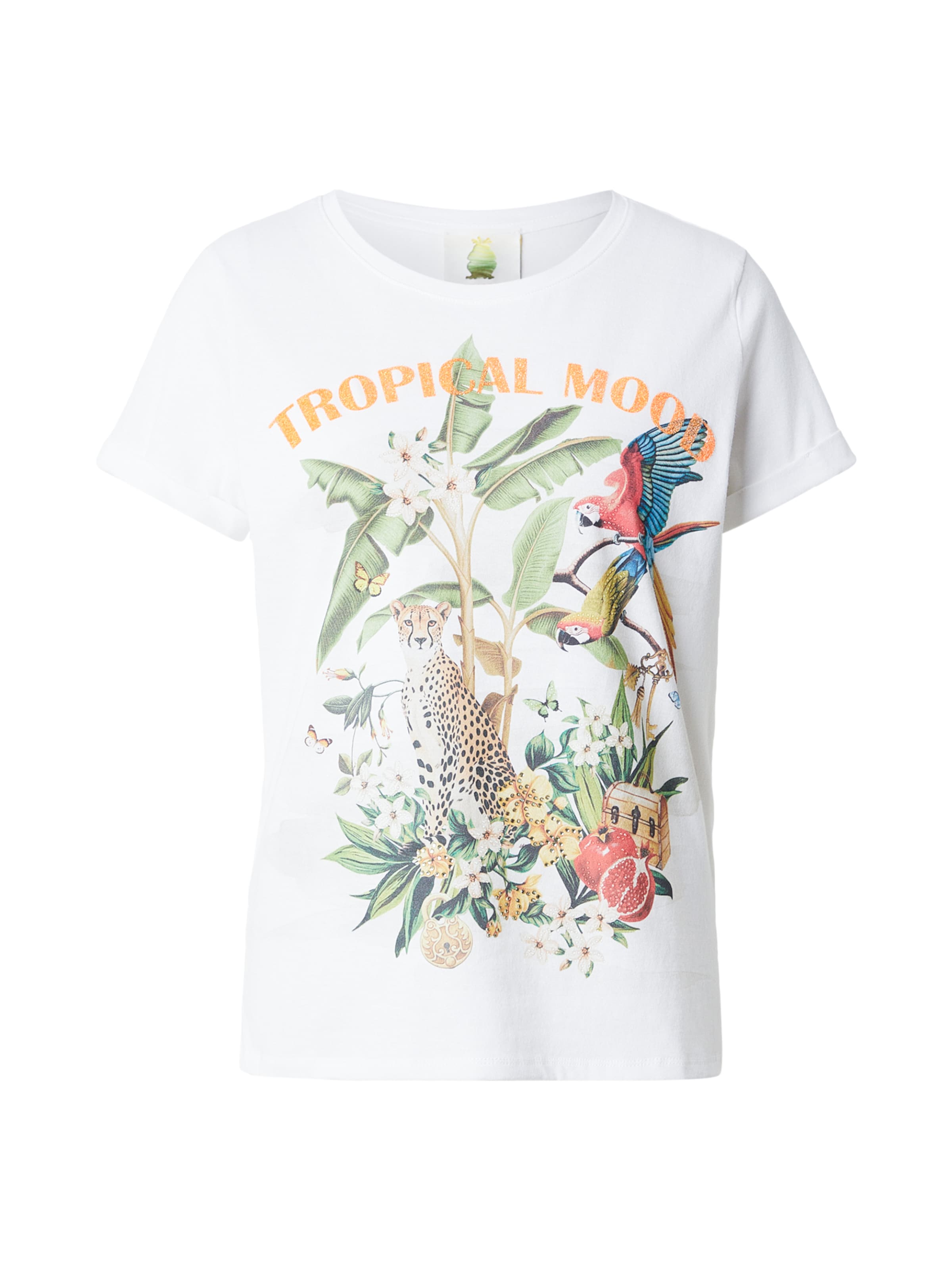 PRINCESS GOES HOLLYWOOD T-Shirt 'Tropical Mood' in Weiß: Vorderseite