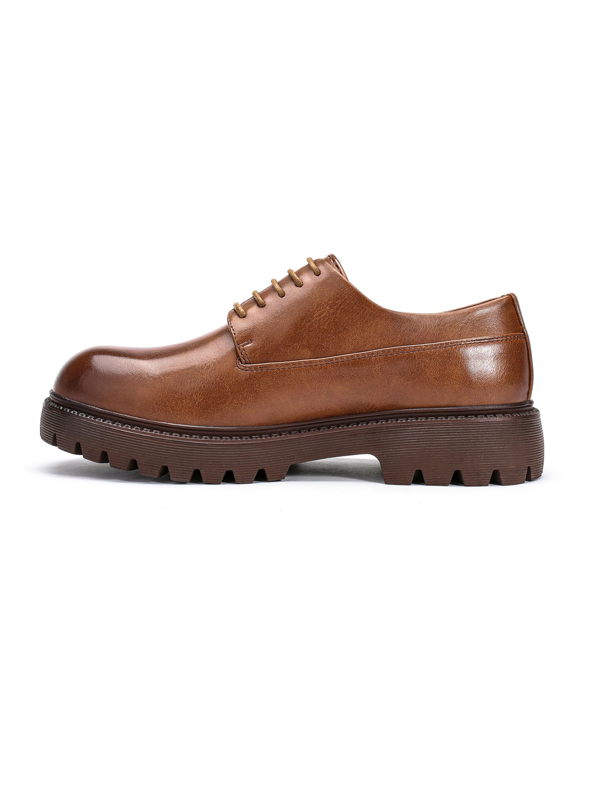 ALLTHEMEN Lace-Up Shoes 'Schicht' in Brown: front