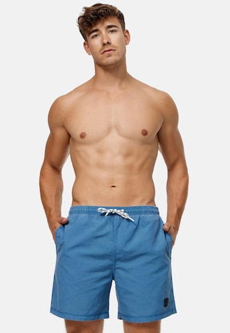 INDICODE JEANS Board Shorts 'Ace' in Blue: front