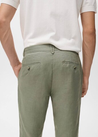 MANGO MAN Slim fit Pants 'Oyster' in Green