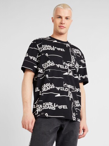 Tricou de la KARL LAGERFELD JEANS pe negru: față