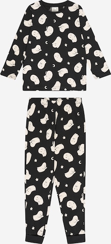 Lindex Комплект пижама в черно: отпред