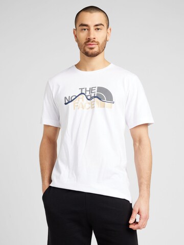 THE NORTH FACE - Camiseta 'MOUNTAIN LINE' en blanco: frente