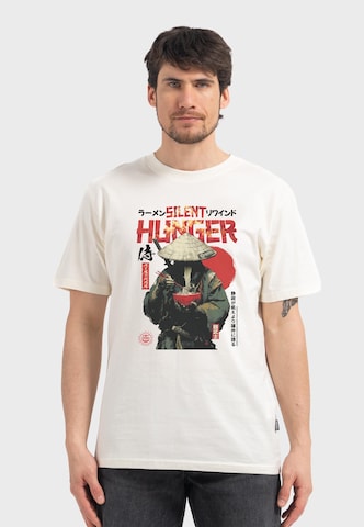 Oldskull Shirt 'Asian Monk Ramen Treet Graphic' in White: front