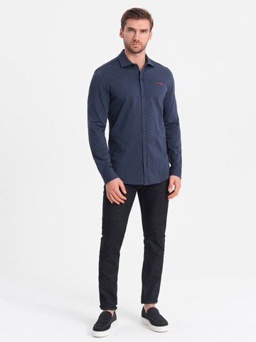 Ombre Regular fit Zakelijk overhemd 'OM-SHCS-0138' in Blauw