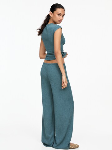 Wide Leg Pantalon Pull&Bear en bleu