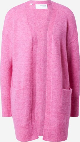 SELECTED FEMME Knit Cardigan 'Lulu' in Pink: front