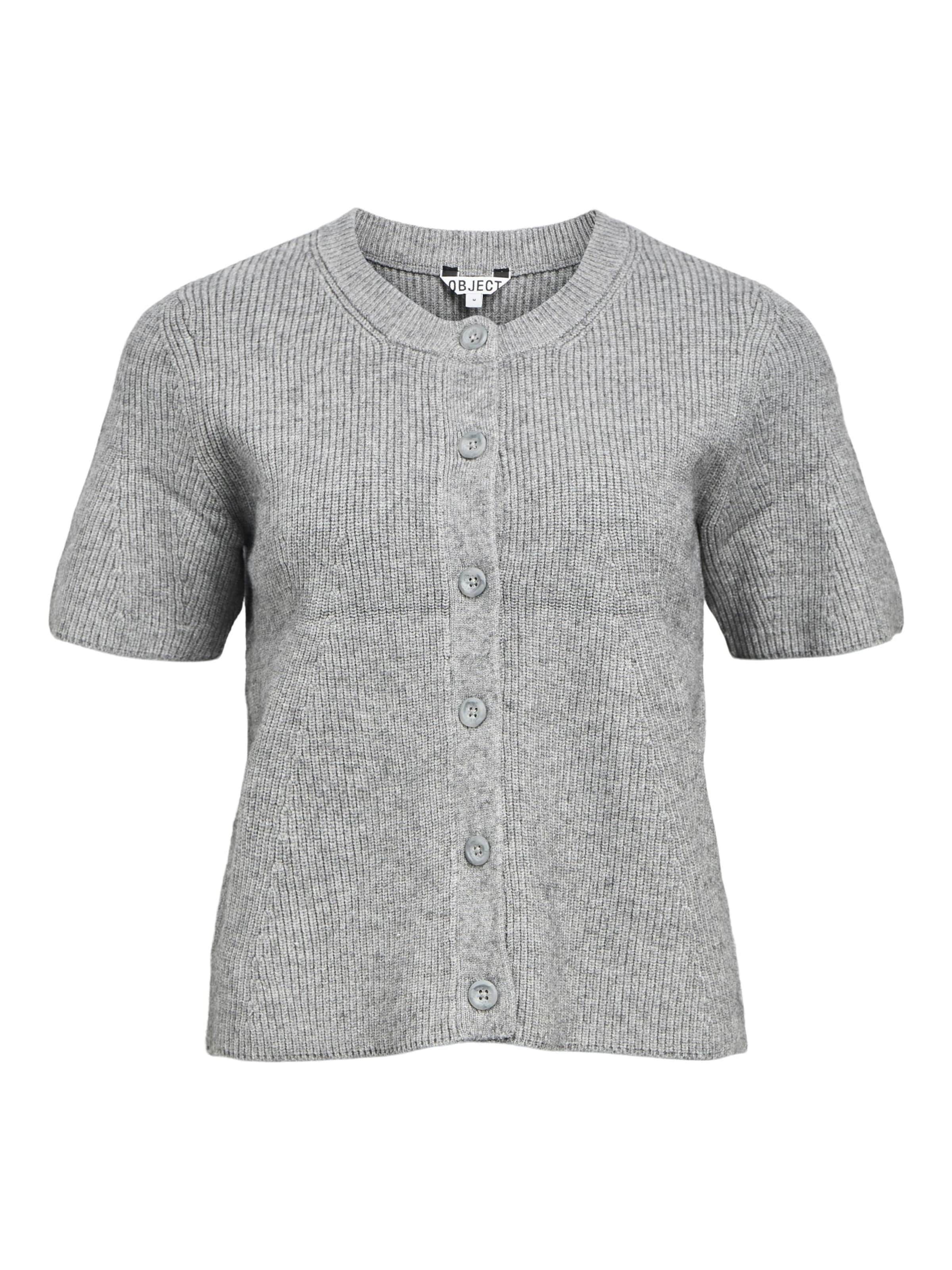 OBJECT Gebreid vest in Grijs: voorkant
