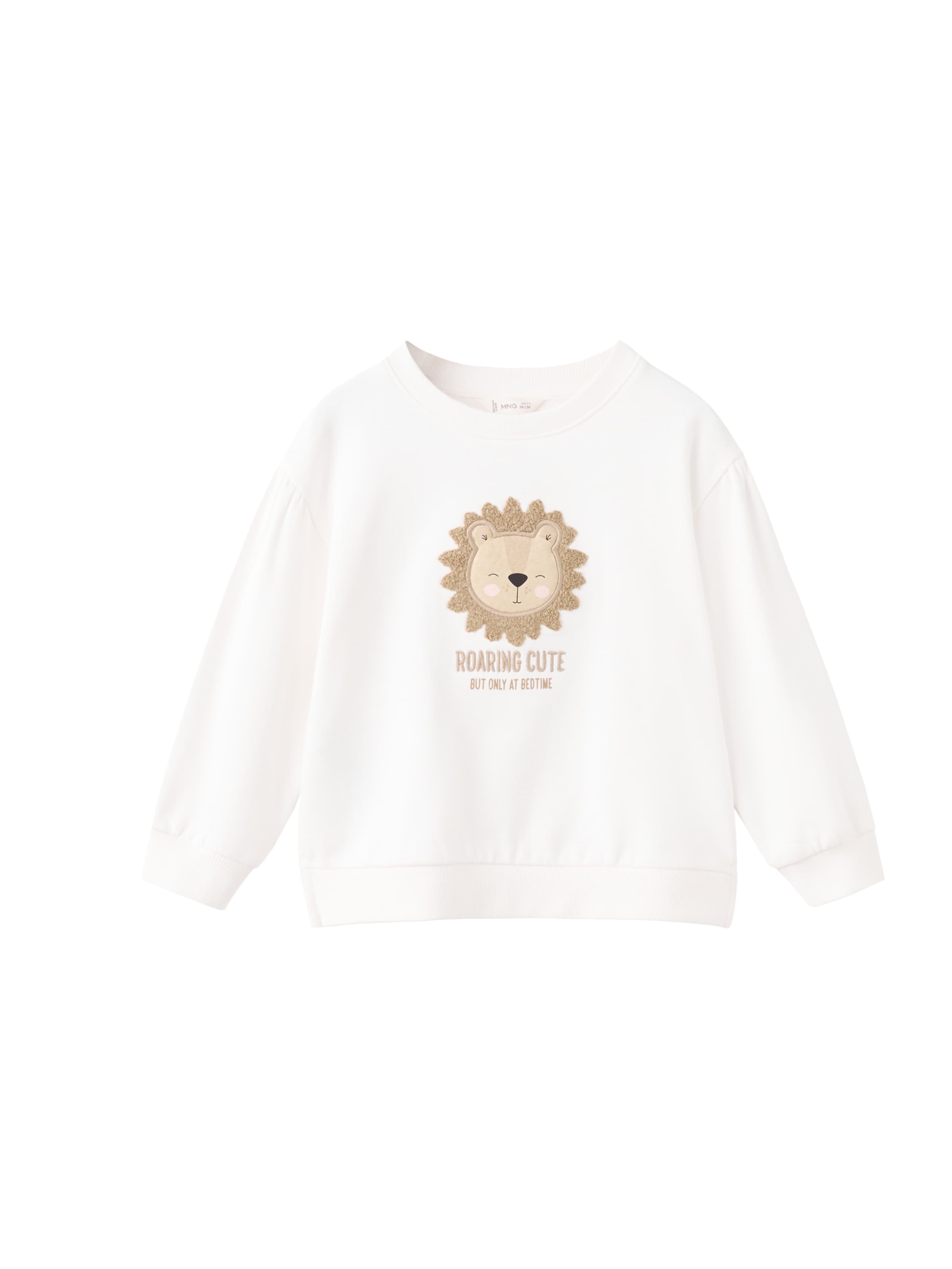 MANGO KIDS Mikina 'ROAR' – bílá: přední strana