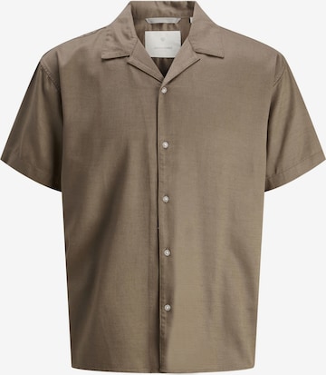 JACK & JONES Comfort fit Button Up Shirt in Brown: front