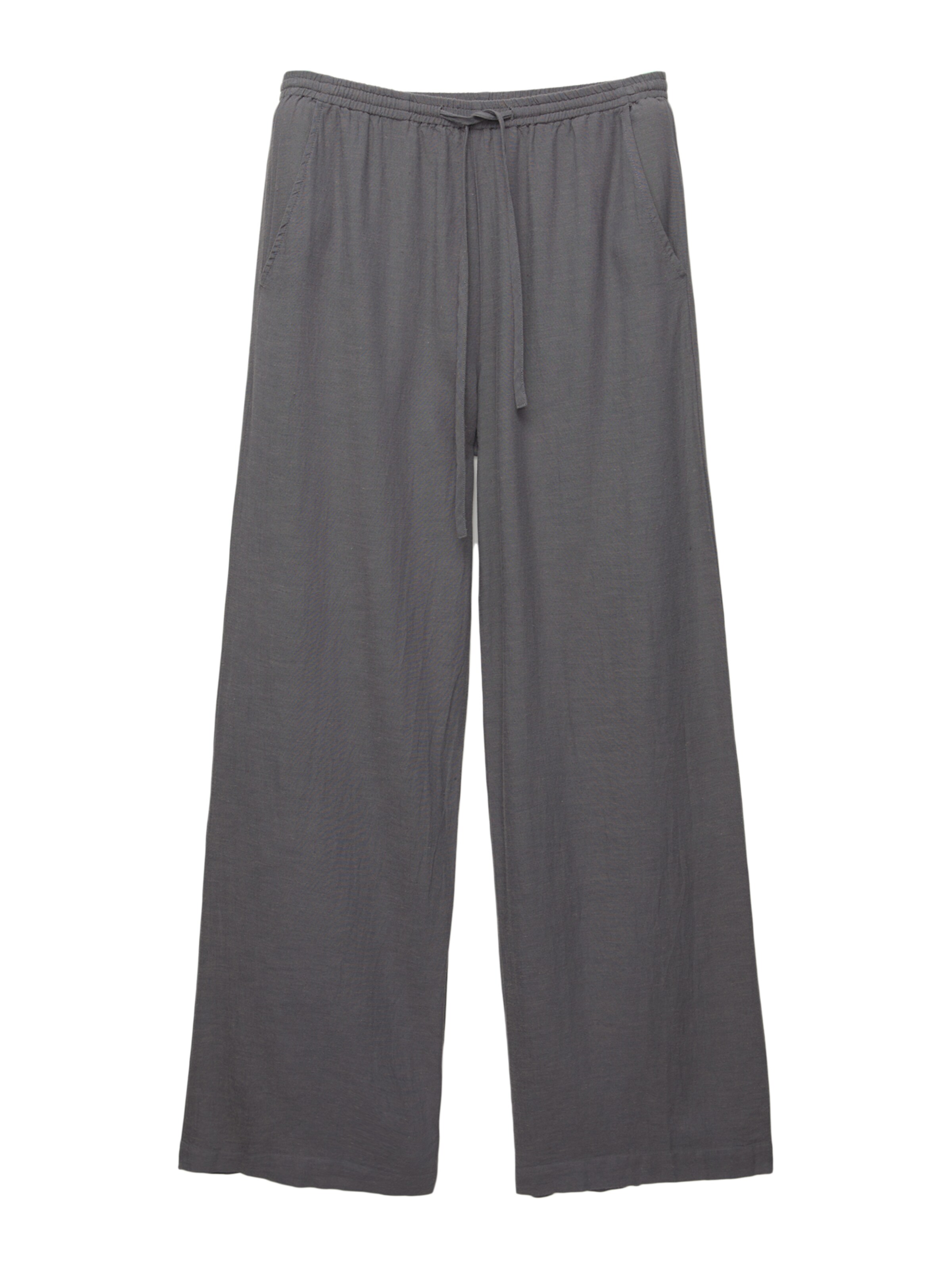 Wide Leg Pantalon Pull&Bear en gris : devant
