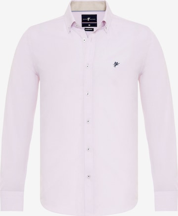 DENIM CULTURE Regular fit Button Up Shirt 'MYLES' in Purple: front