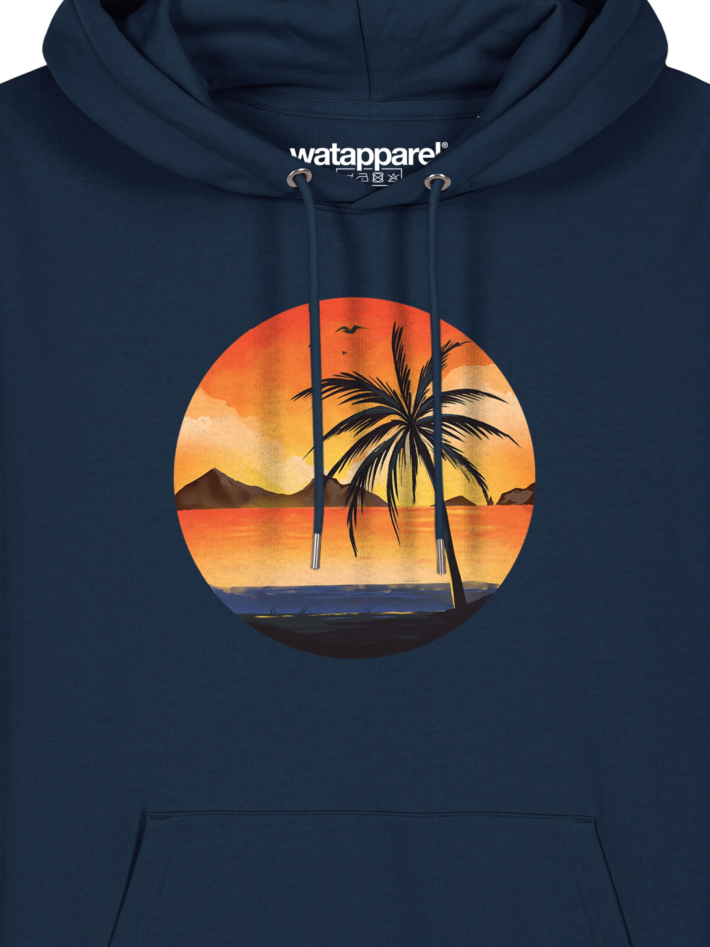 Watapparel Sweatshirt ' Sunset on palm beach ' in Blau