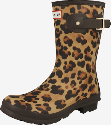 Bottes en caoutchouc HUNTER en marron : devant