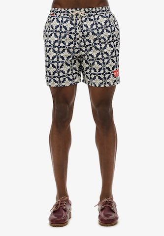 Shorts de bain Superdry en bleu : devant