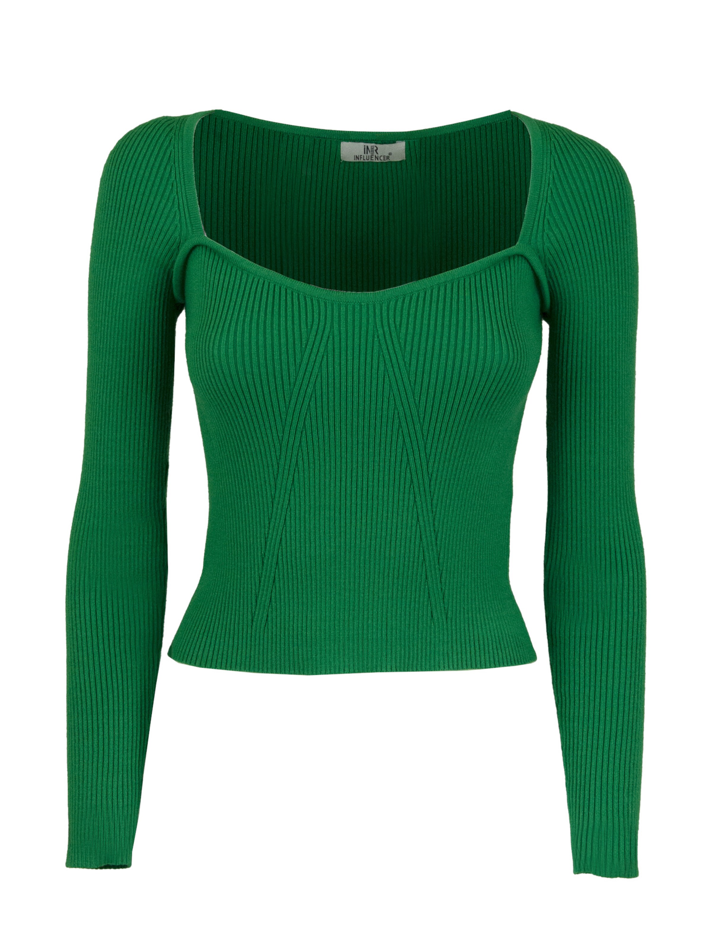 Influencer Свитер в Зеленый: спереди