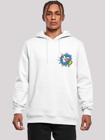 F4NT4STIC Pullover 'Looney Tunes Bugs Bunny Carrot Breast Print' in Weiß: Vorderseite