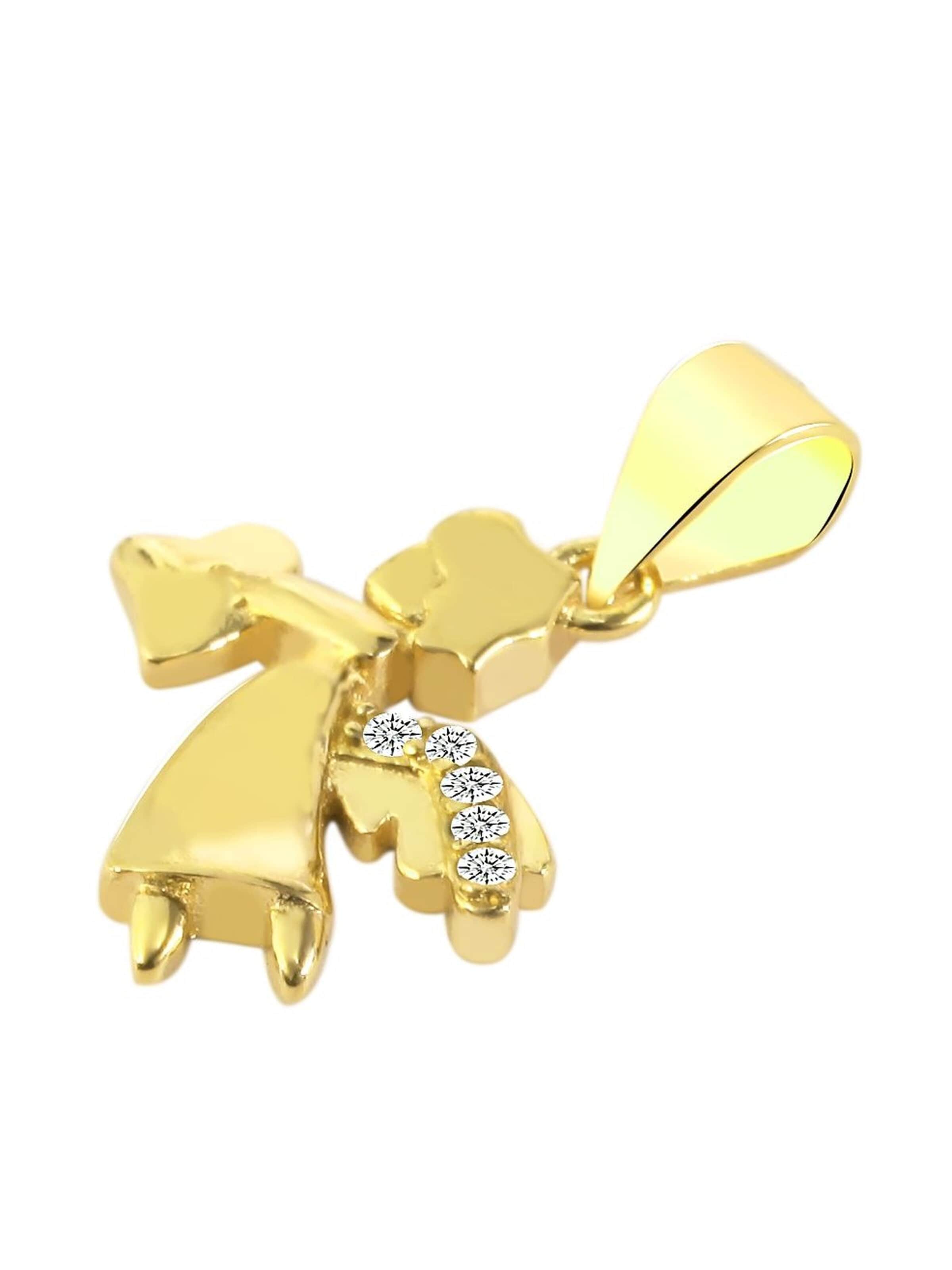 Akzent Anhänger '"Duska" aus 925 Sterlingsilber, rhodiniert, langlebig'‌‌‌‌‌‌ in Gold