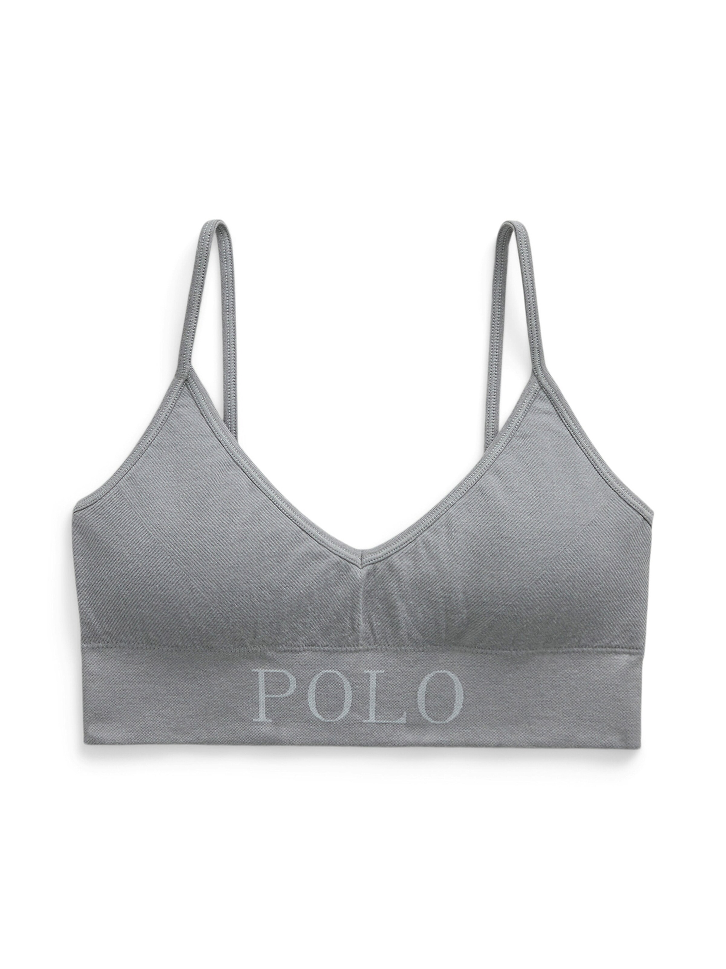 Bustier Soutien-gorge ' Ribbed Seamless ' Polo Ralph Lauren en gris : devant