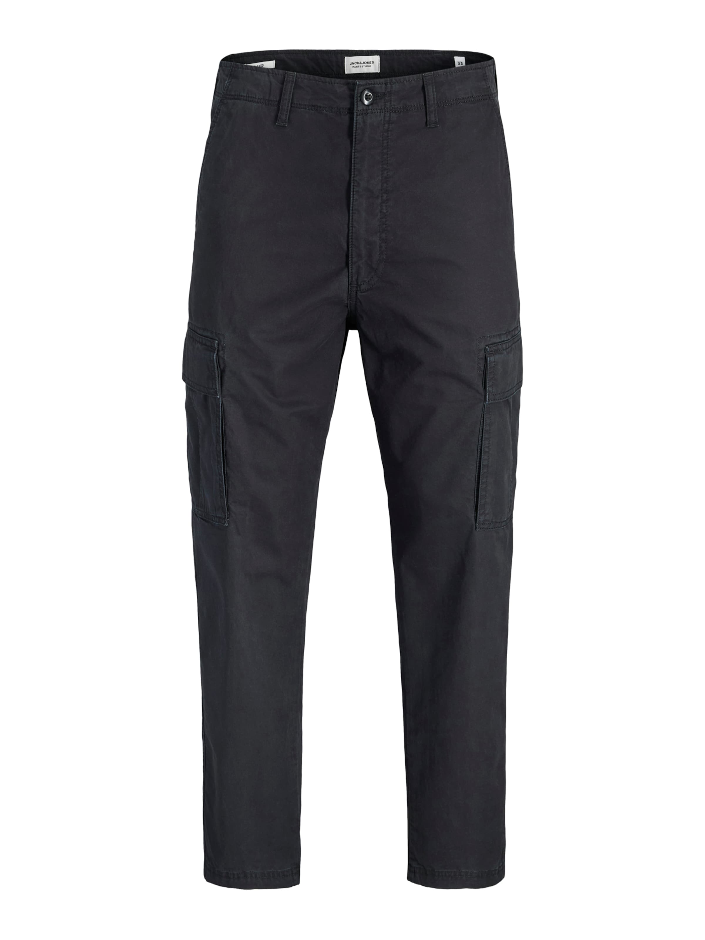 Jack & Jones Plus Slimfit Cargobukser 'JPSTKANE FRANK' i sort: forside