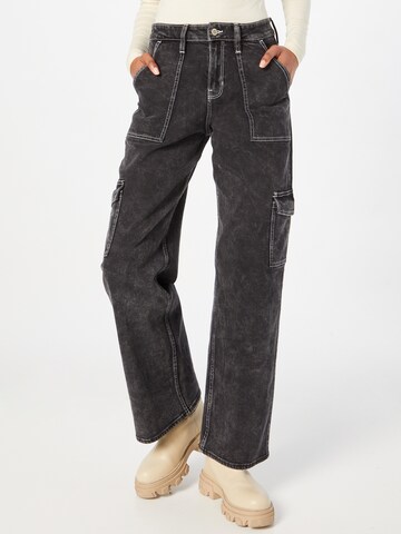 Regular Jeans cargo HOLLISTER en noir : devant