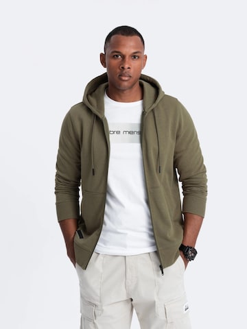 Ombre Sweatvest 'OM-SSBZ-0160' in Groen: voorkant