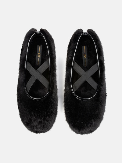 L37 HANDMADE SHOES Slipper 'BLACK LOTUS' i sort, Produktvisning