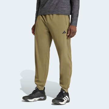 ADIDAS PERFORMANCE Workout Pants in Green: front