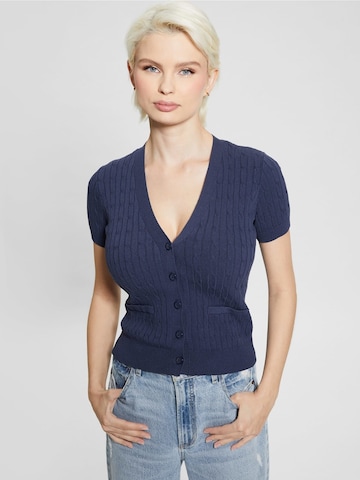 GUESS Knit Cardigan in Blue: front