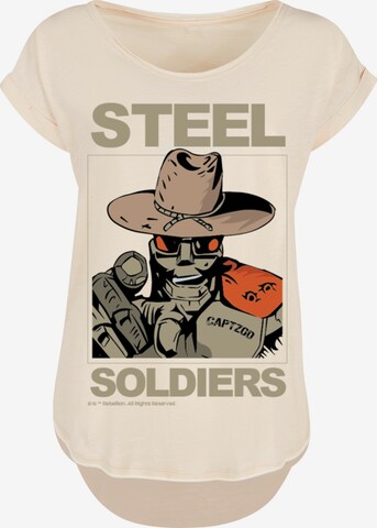 F4NT4STIC Shirt 'Retro Gaming STEEL SOLDIERS' in Beige: voorkant